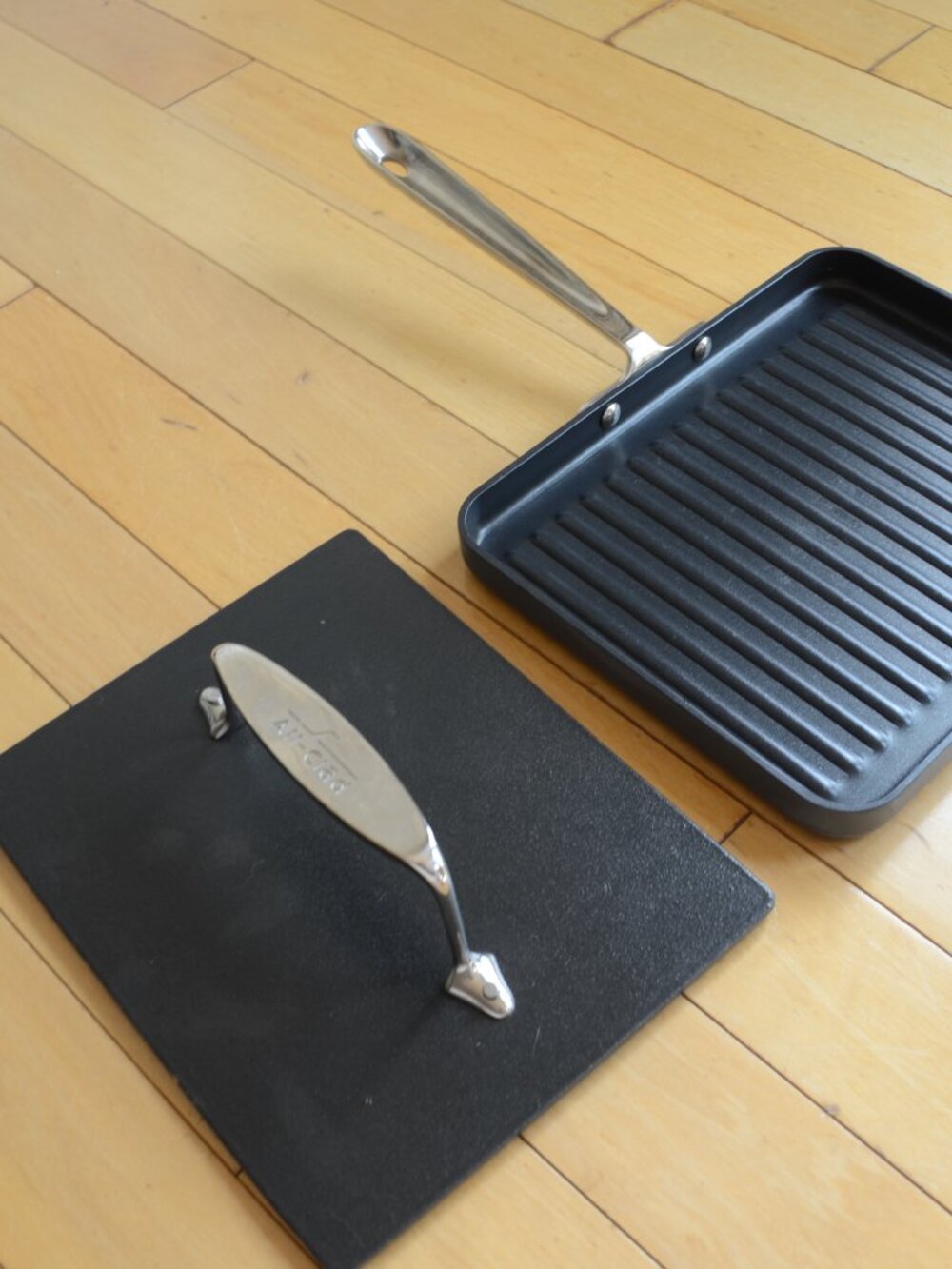 All-Clad Hard Anodized Nonstick Square Grill Pan with Press